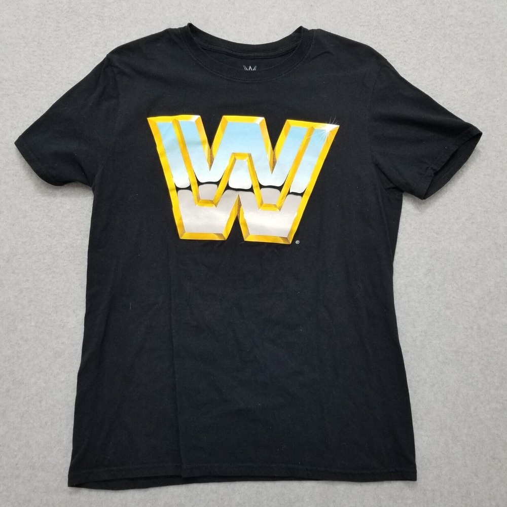 WWE‎ Shirt Mens Medium Black Short Sleeve Logo
